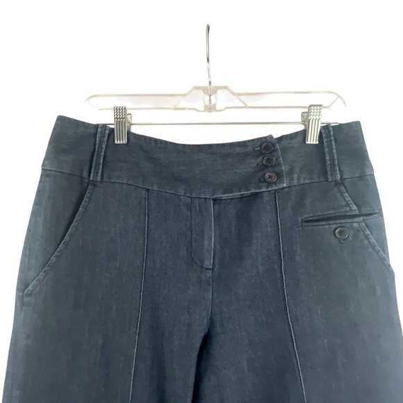 Larry Levine Women's Stretch Wide Leg Denim Jean Trousers Size 10 Cotton Blend W - Picture 7 of 8